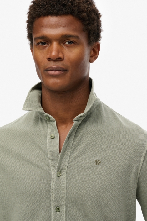 Superdry vintage destroy pique ls shirt